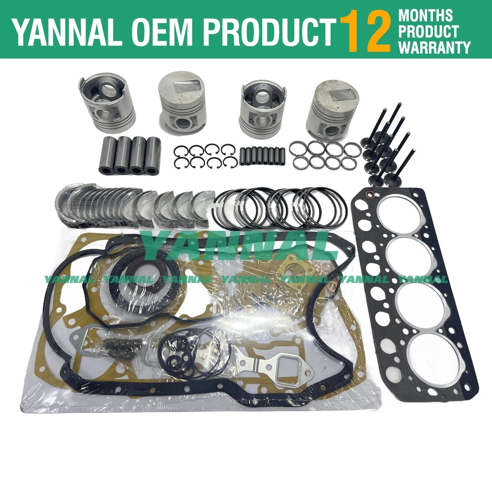 S4L Overhaul Rebuild Kit (No Liner) For Mitsubishi S4L S4L2 Engine MM35T MM40CR MM40T Loader MT271 MT311 31A17-07100