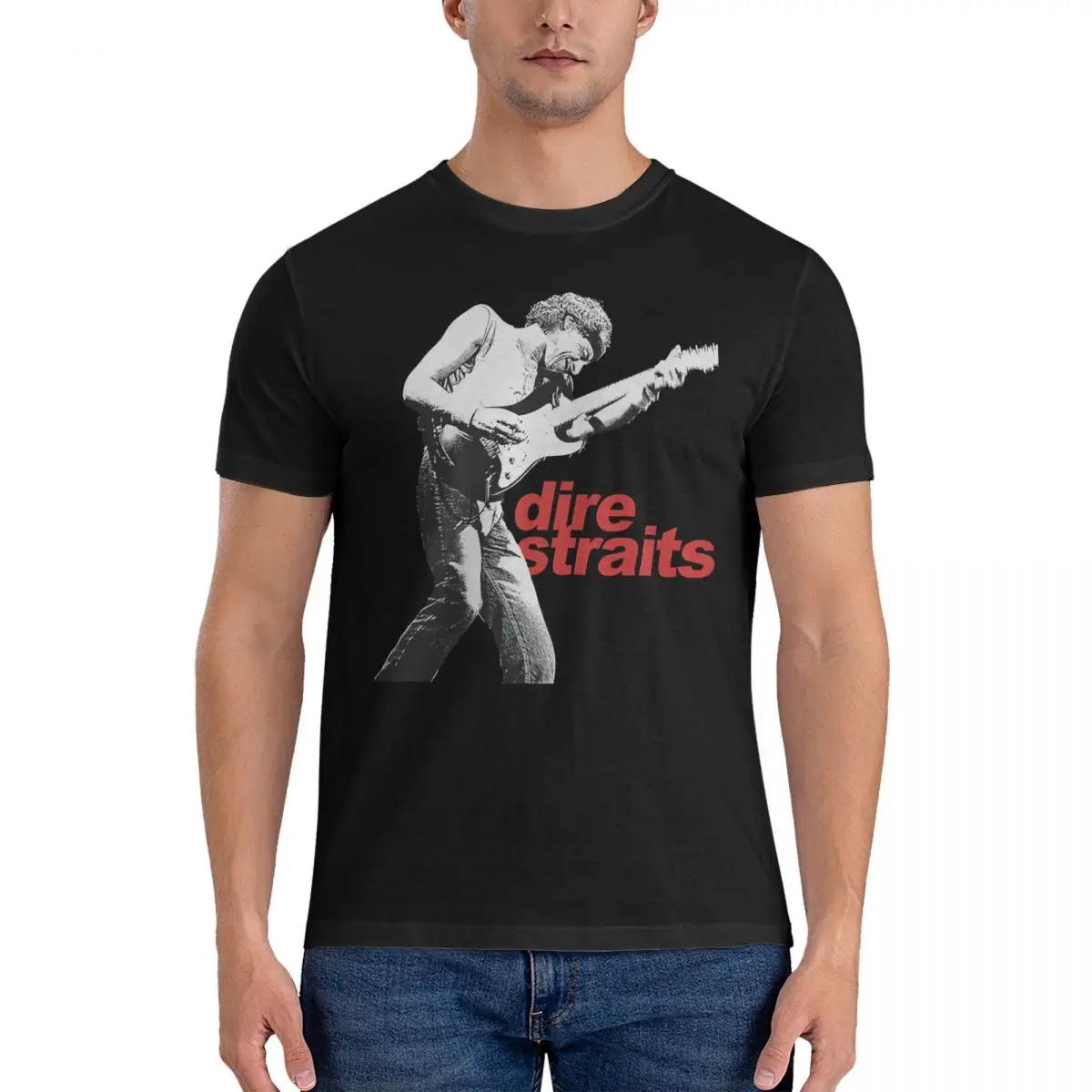 Banda Camiseta Esencial T Shirts Dire Straits Hipster Tees Short Sleeve O Neck T-Shirts Pure Cotton Graphic Printed Clothes