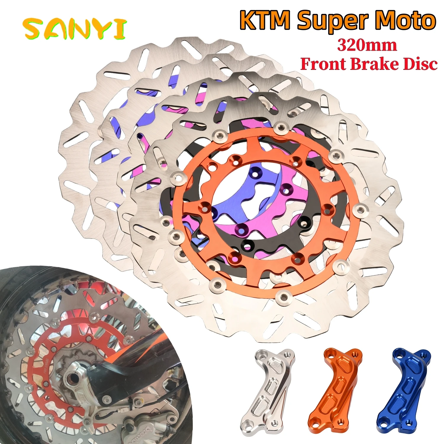 

Motorcycle 320MM 260MM Front Brake Disc Brake Caliper Adaptor Bracket For KTM EXC EXCF SX SXF XC XCF XCW TPI 125-500 1994-2023