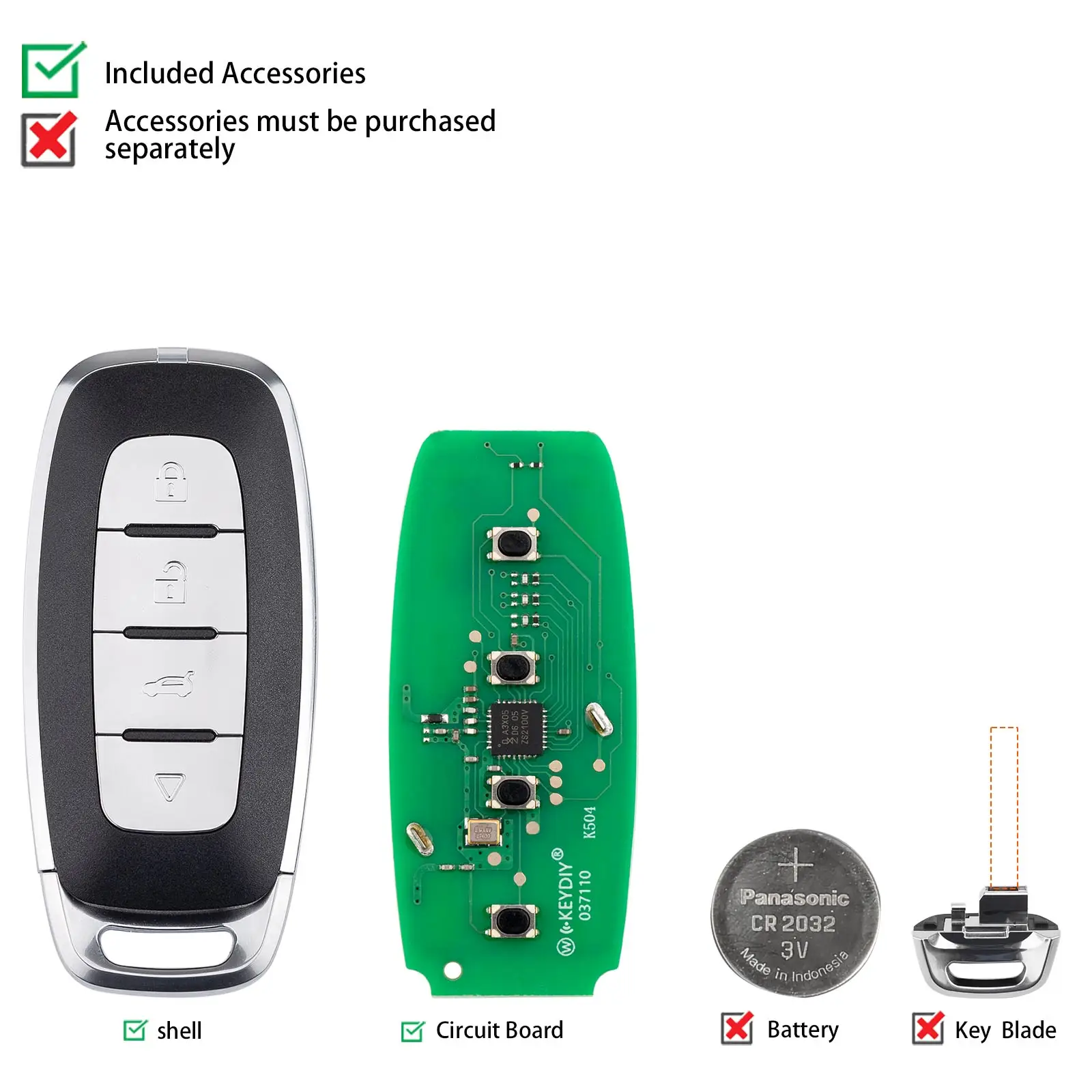KEYDIY KD ZB40-4 Universal Smart Remote Key 4 Buttons Compatible with Chrysler Type