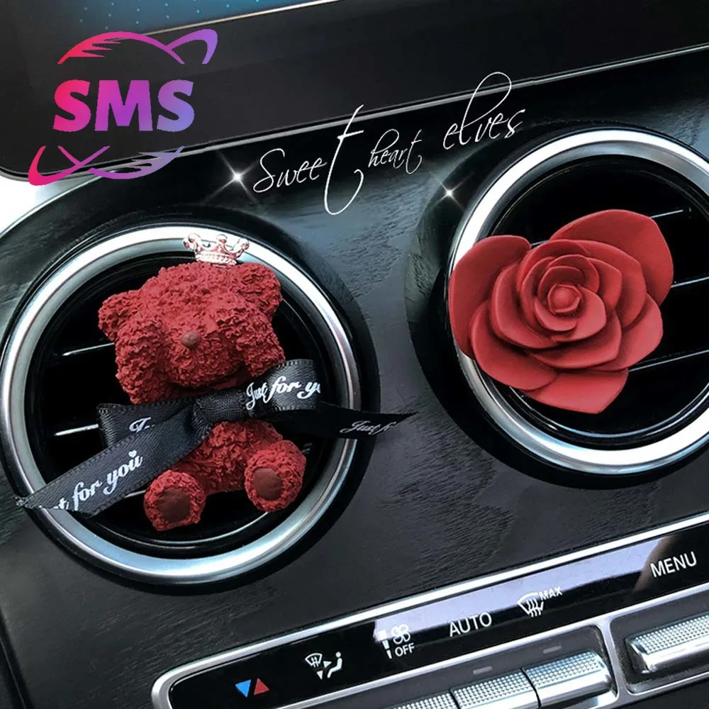 

Car aromatherapy, teddy bear, love rose, air conditioning vent fragrance, high-end car decoration, exquisite gifts