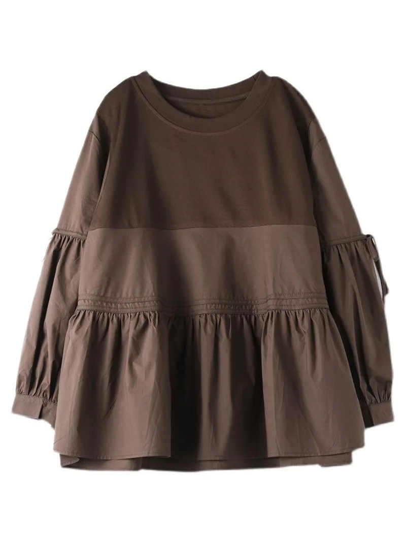 2026 Autumn Elegant Long Sleeve Tops Women Blouse Trend 2025 Casual Solid Loose Shirt Female Chemise Lace-Up Blusas Tunic