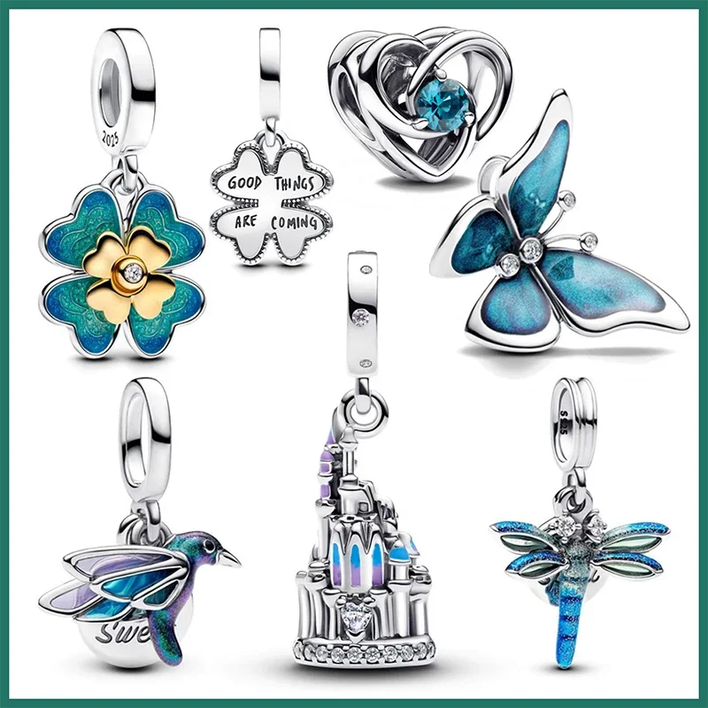 

2025 Spring Love Butterfly Dragonfly Pendant Necklace Pendant Brand Design Women's Diy Beaded Bracelet Four Leaf Clover Pendant
