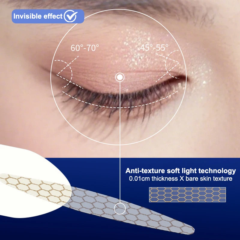 

60/100/120 Patches Double Eyelid Stickers With Handle Natural Invisible And Long-lasting Shaping Big Eye Beauty Tapes Tool