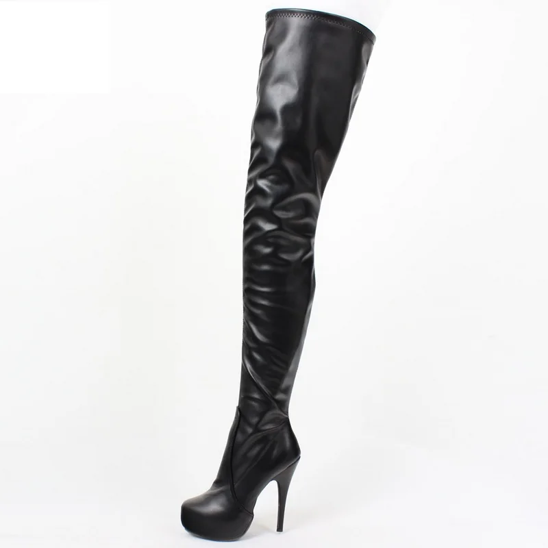 CACA 15cm Patent Leather Women Thigh High Boots,Fetish Men Cosplay Pole Dancing Shoes,Platform Long Botas,Custom Colors,Dropship