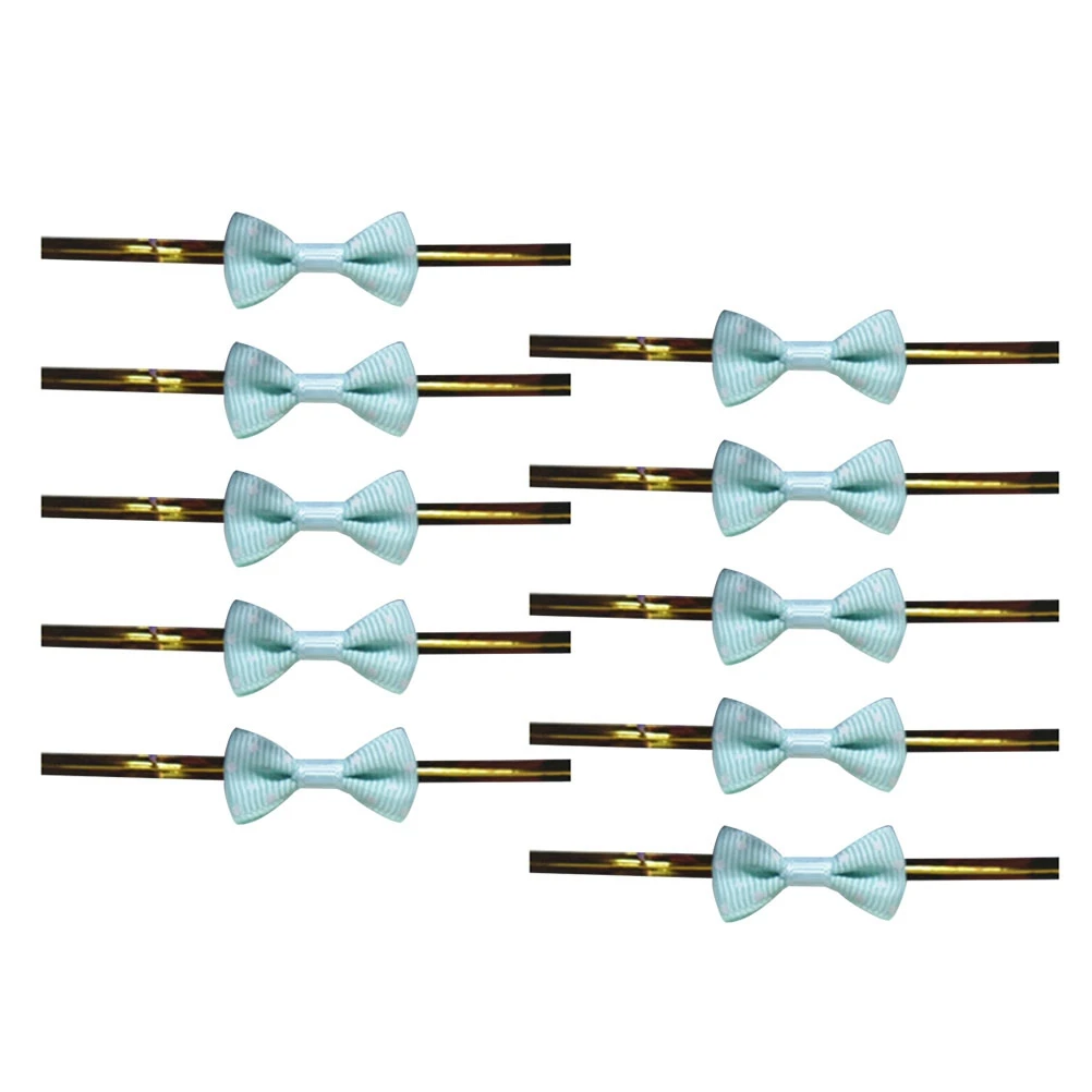 

100pcs Ribbon Bow Tie Candy Wired Cookie Bag Ties Baking Packing Premium Material Eco Friendly Gift Wrapping Birthday Party