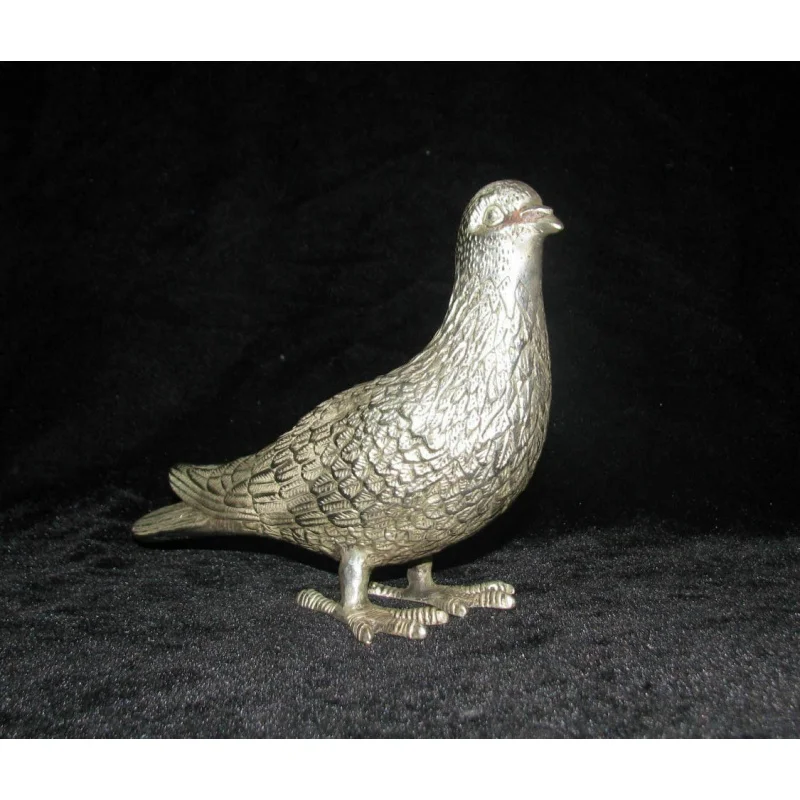 

Chinese Old Tibetan Silver Carved a Pair of Beautiful Dove Bird Statues