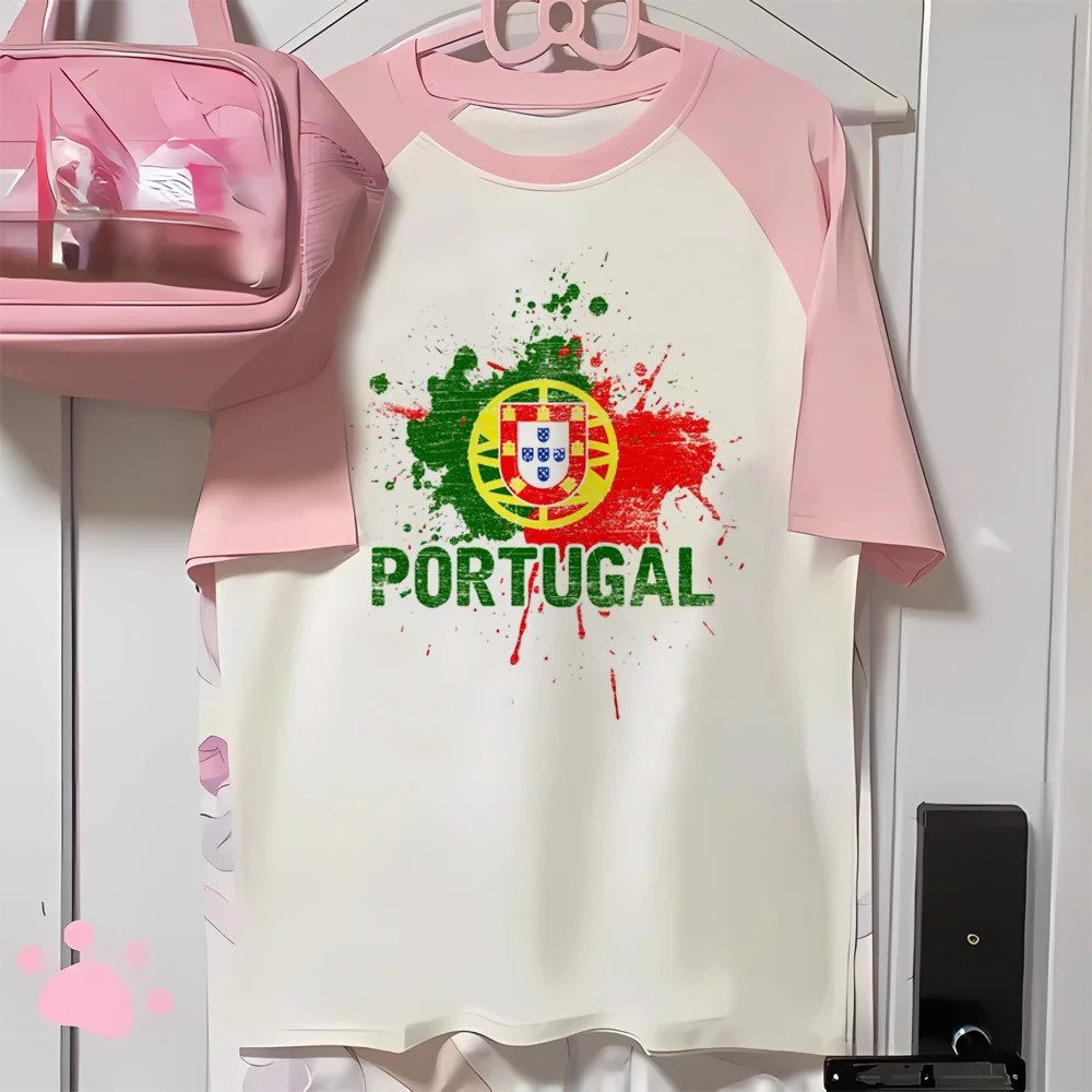 Portugal t-shirts women Y2K anime top female manga designer comic clothing