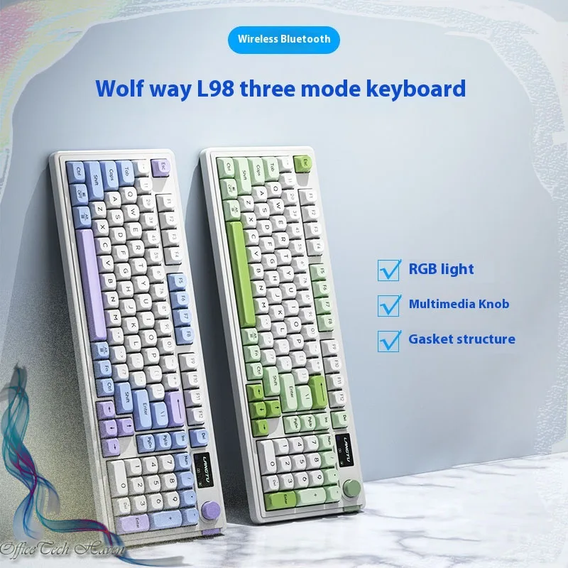 

Langtu L98 3-Mode Bluetooth Wired/Wireless Keyboard High Aesthetics Mechanical Feel Ergonomic Design High-Performance Backlit