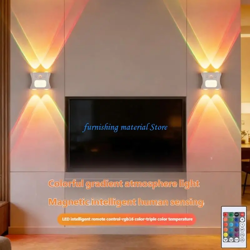 Y5GD Acrylic Lens Wall Lamp With Adjustable Brightness Multiple Color Bedroom Light