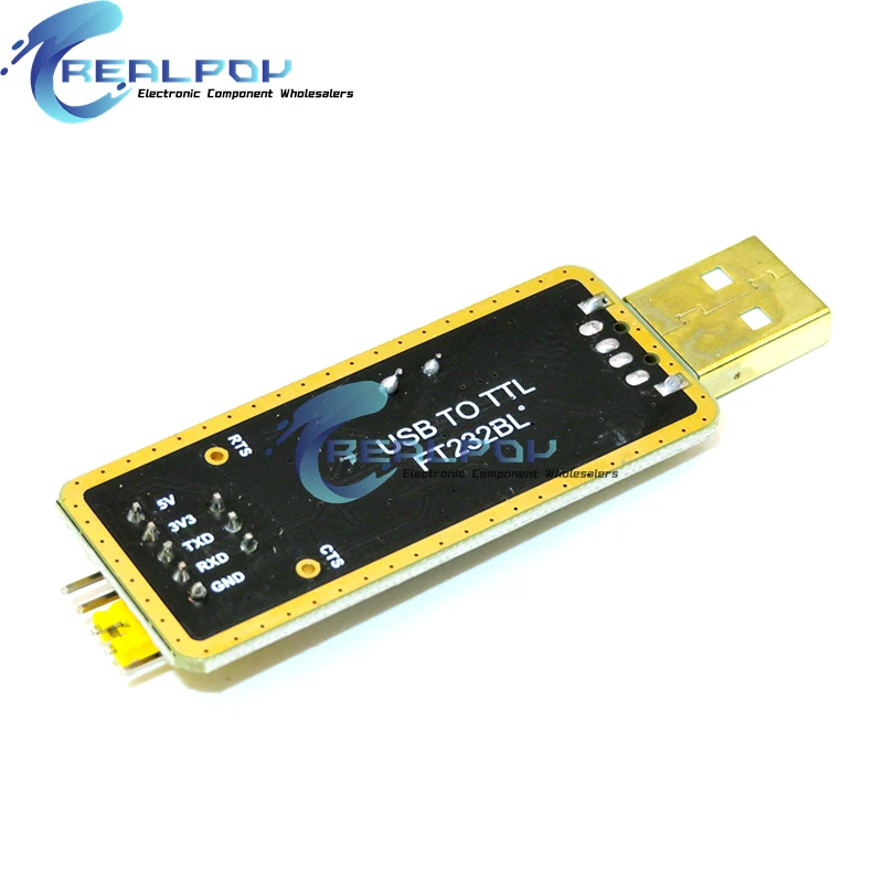 Serial Adapter Module Debugger para Arduino, USB 2.0 para TTL, Cabo de download, Suporta win10, FT232BL, FT232RL, 5V, 3.3V
