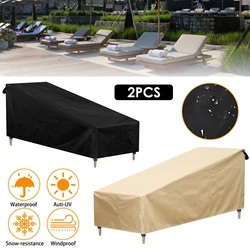 2Pcs Furniture Waterproof Cover Outdoor Lounge Chair Sofa Cover 420D Oxford Heavy duty Garden Patio Table Chair Dustproof