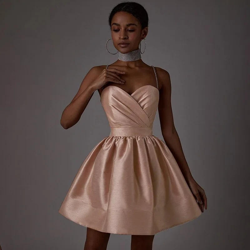 Seksowna spódnica urodzinowa na ramiączkach, modna, bufiasta, z wysokim stanem, o kroju litery A, wykonana z poliestru.