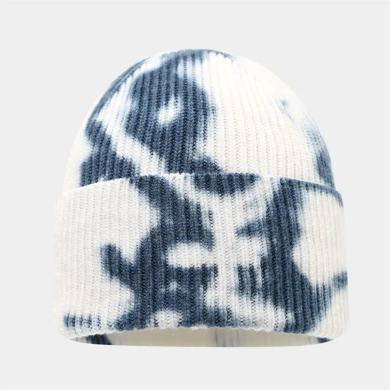 2025 الخريف الشتاء القطن هندسية طباعة رشاقته محبوك قبعة دافئة Skullies قبعة قبعة صغيرة لفتاة والنساء 11 #5