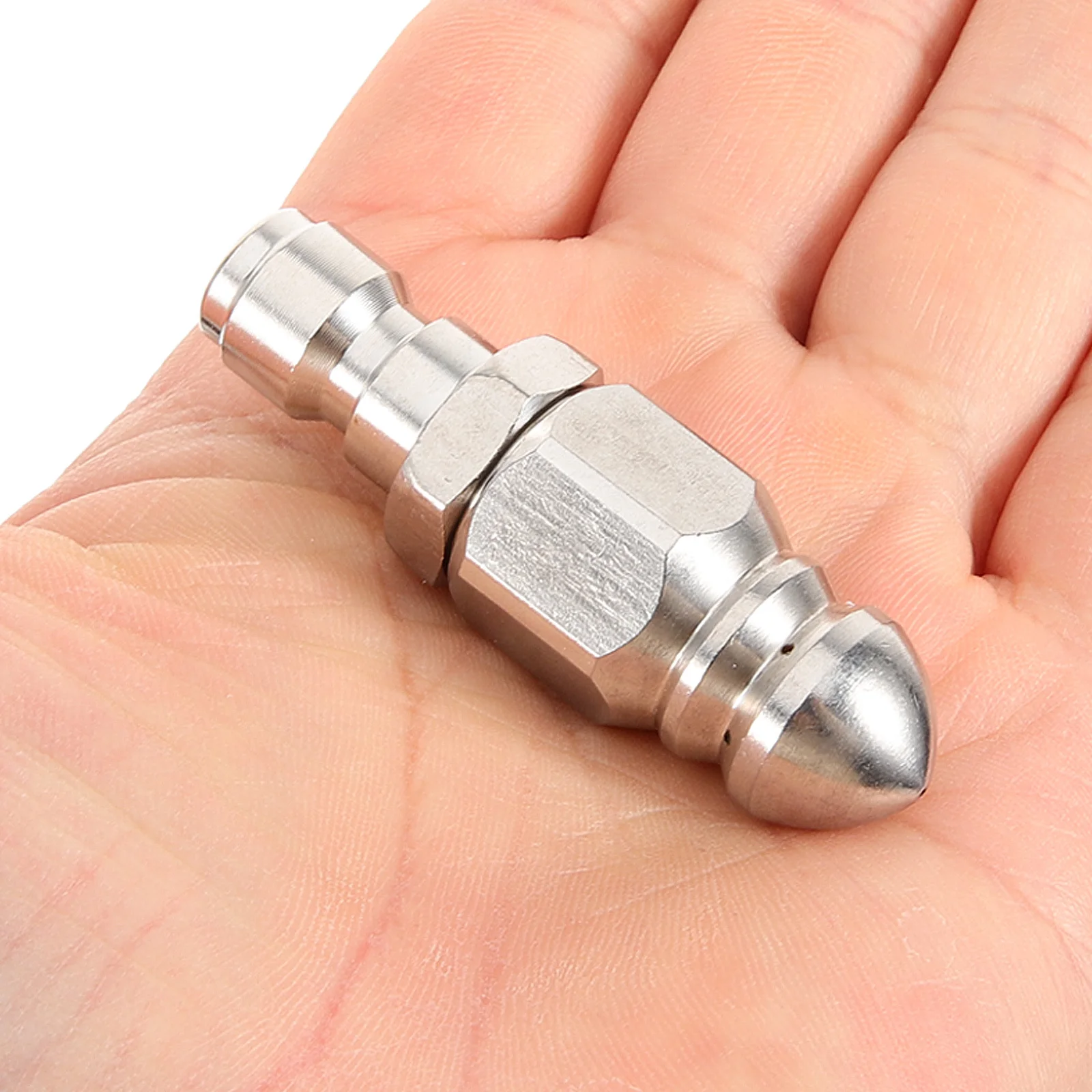 الفولاذ المقاوم للصدأ فوهة الضغط العالي حجم صغير سهلة التركيب أجزاء آلة التنظيف رأس البخاخ لأداة تنظيف استنزاف المجاري #4