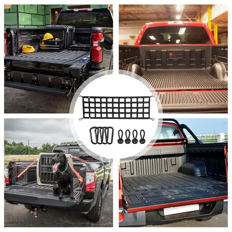 

Pickup Truck Bed Tailgate Net Tailgate Cargo Mesh For Pickup Truck Bed Weatherproof Cargo Netting With Carabiner Hooks For