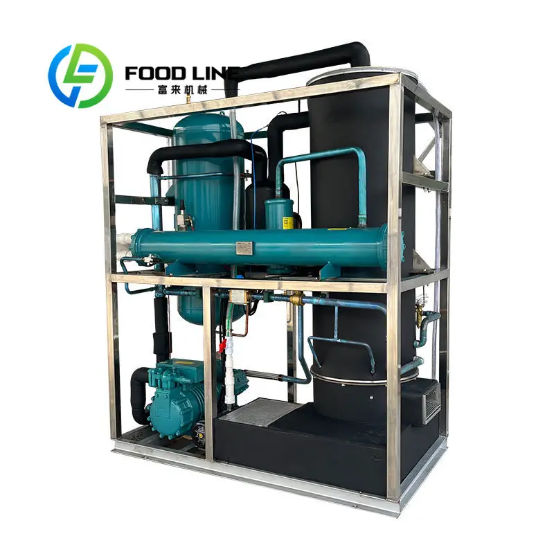 Tube Ice Machine Efficient Circulating Refrigeration Structure Produce Cylindrical Ice Blocks For Food Processing Cold Storage