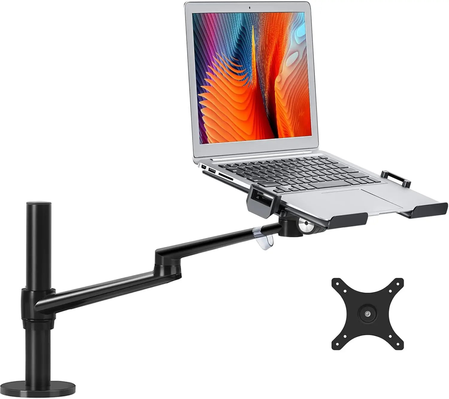 

Adjustable Laptop & Monitor Mount Stand, 12-17" Laptop, 17-32" Monitor, Height Adjustable Single Arm