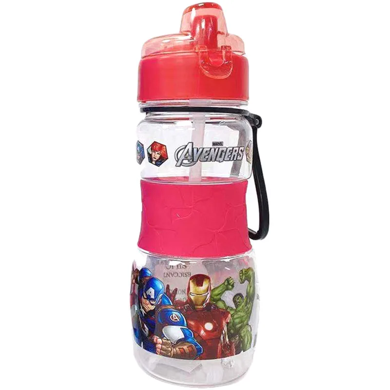 Disney Cangkir Air Sippy Anak-anak Kartun Kreatif Mobil Beku Marvel Spiderman Cangkir Makan Bayi dengan Sedotan Botol Portabel Luar Ruangan