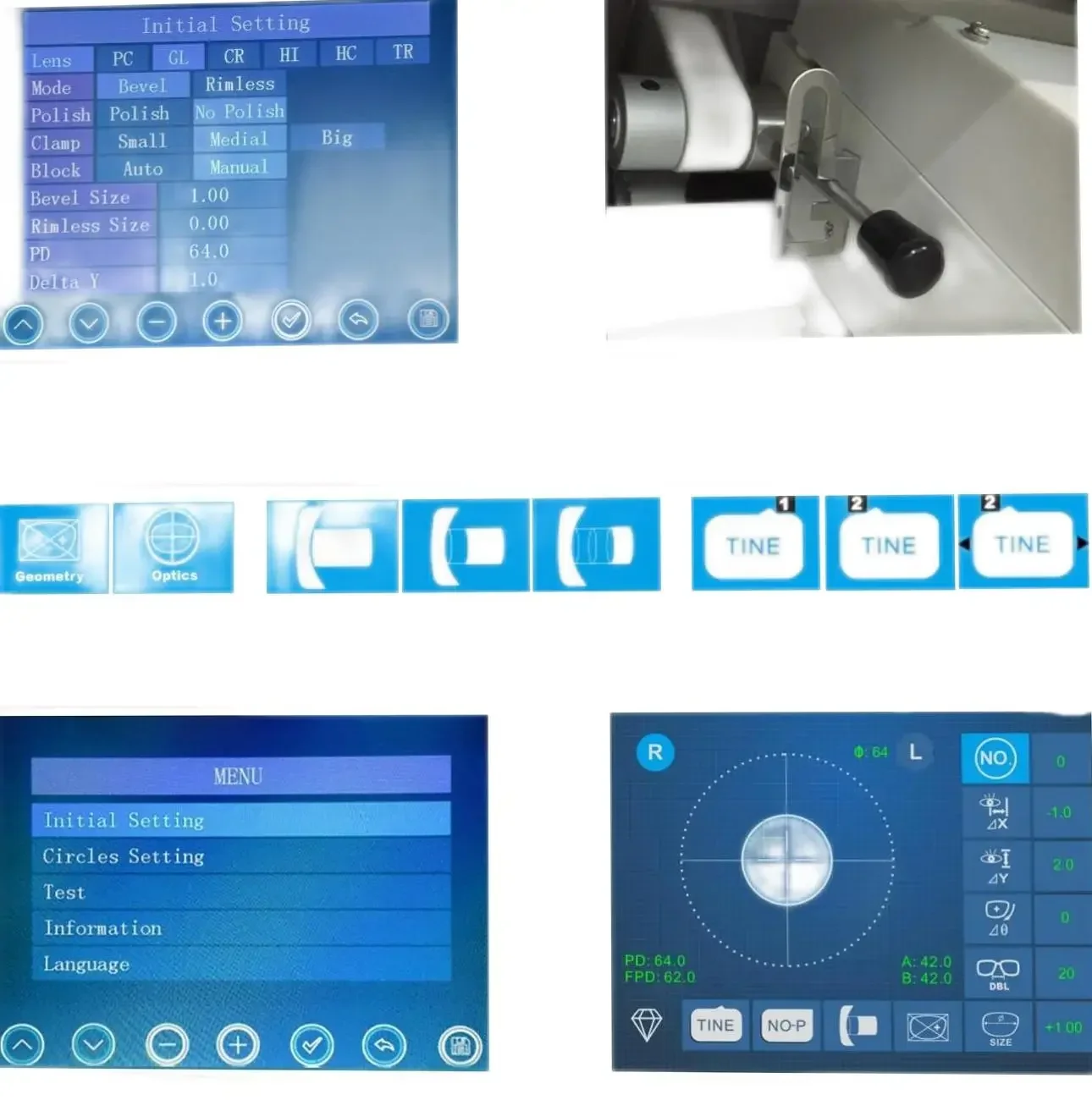 Optical Optometry Equipment Patternless Lens Auto Edging Machine And Auto Lens Edger