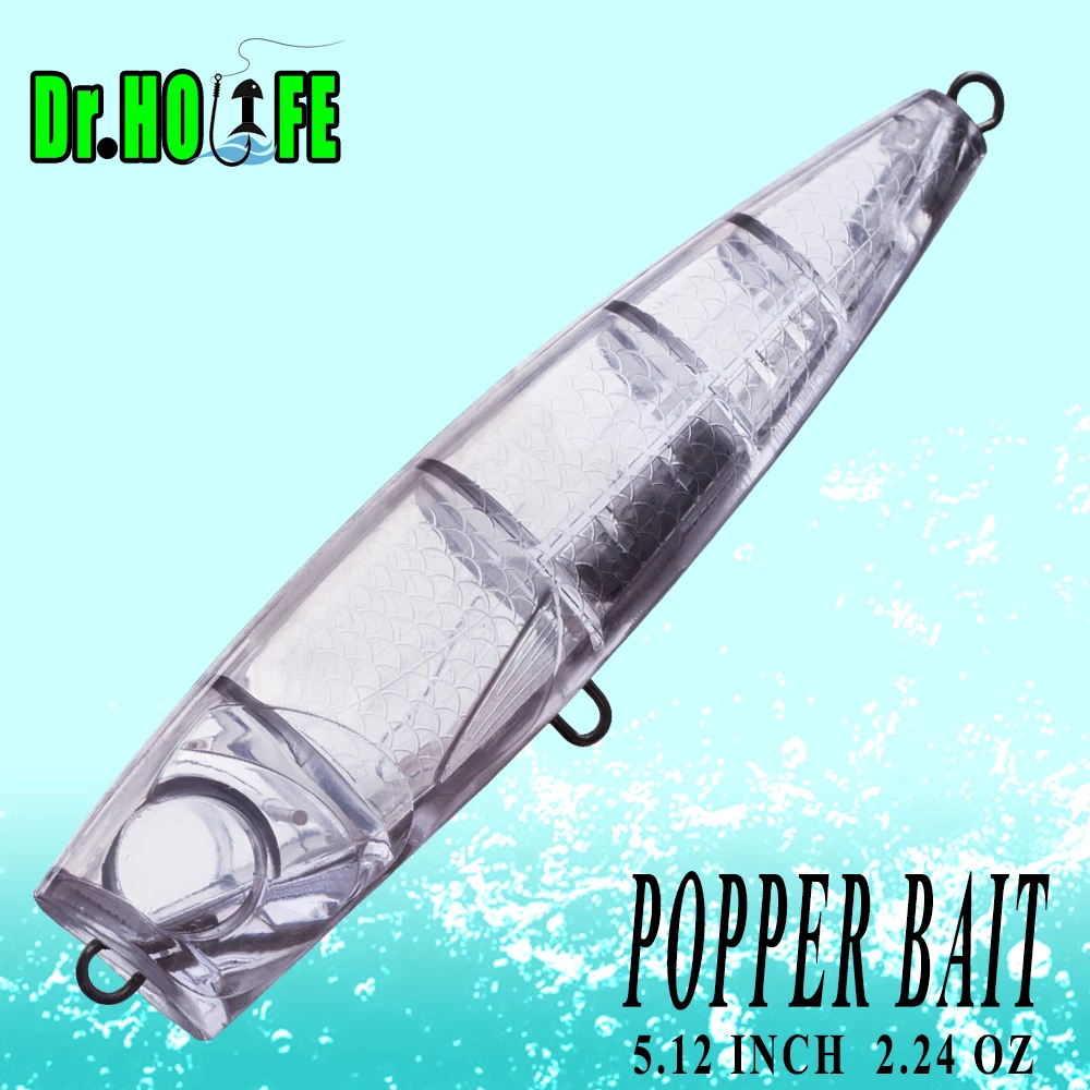 Señuelos popper grandes Dr.Holife sin pintar 13 cm para DIY - imagen 4