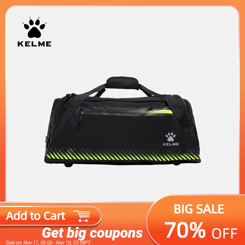 Kelme Football Sports Satchel Training Fitness Bucket Bag Large Capacity With Shoes Warehouse Shoulder Portable Backpack