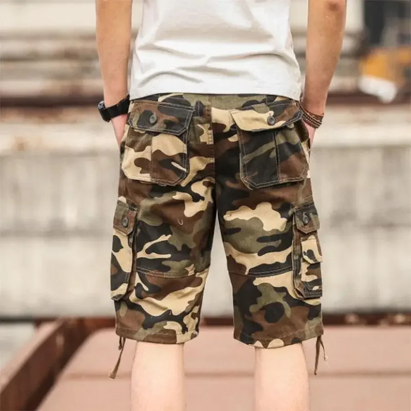 Mens Cargo Shorts Baggy Camo Loose Wide Camouflage Short Pants for Men Khaki Cotton Comfortable Jorts Designer Homme Casual