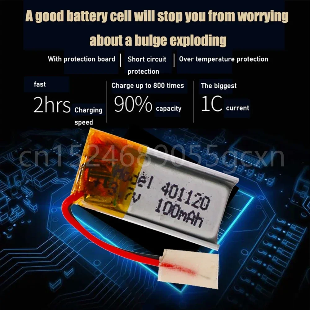 بطارية ليثيوم قابلة للشحن 3.7 فولت 401120 401120   100 مللي أمبير لسماعات بلوتوث MP3 MP4 عصا سيلفي