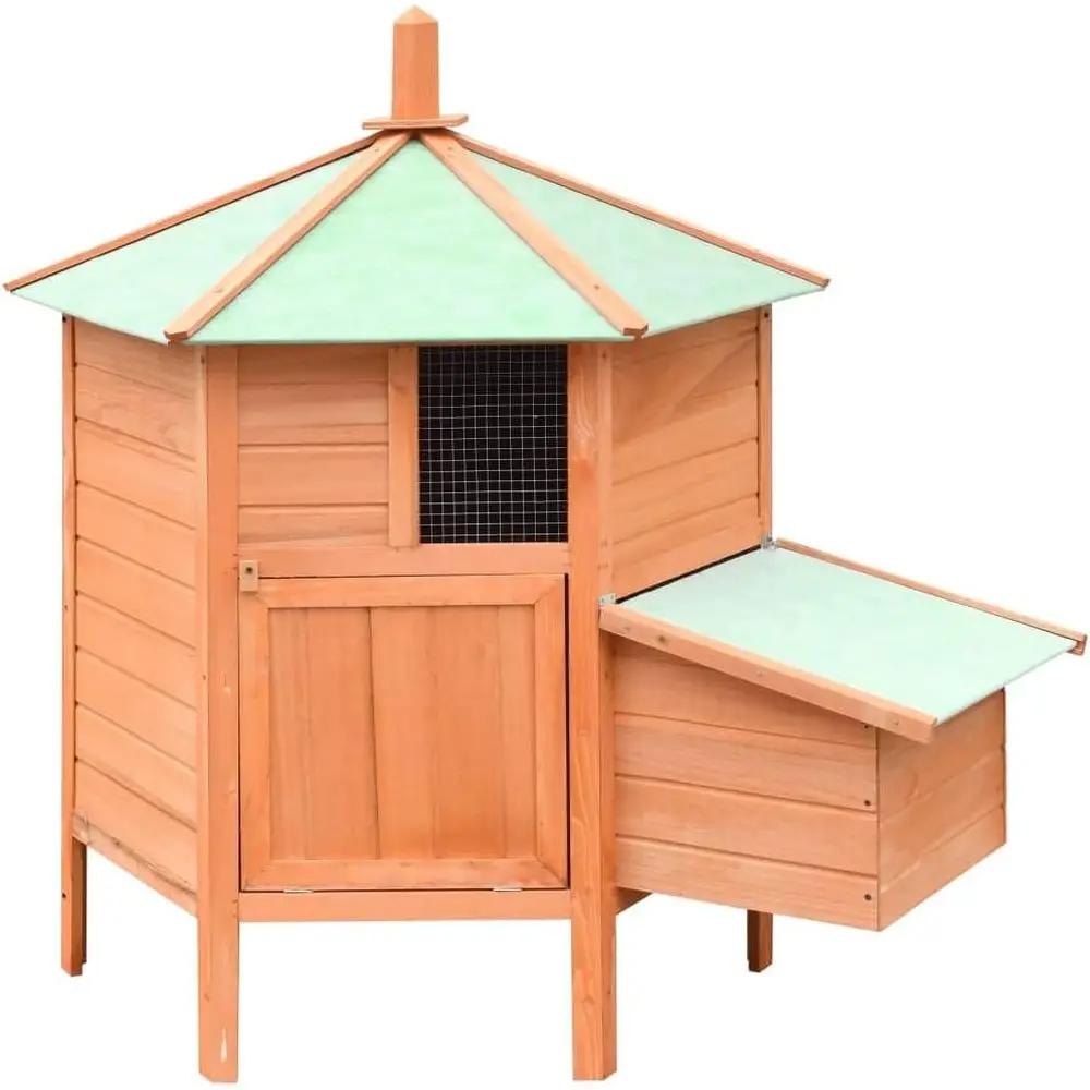 

Pine Wood Owl Habitat with Outdoor Run and Transport Cage for Poultry