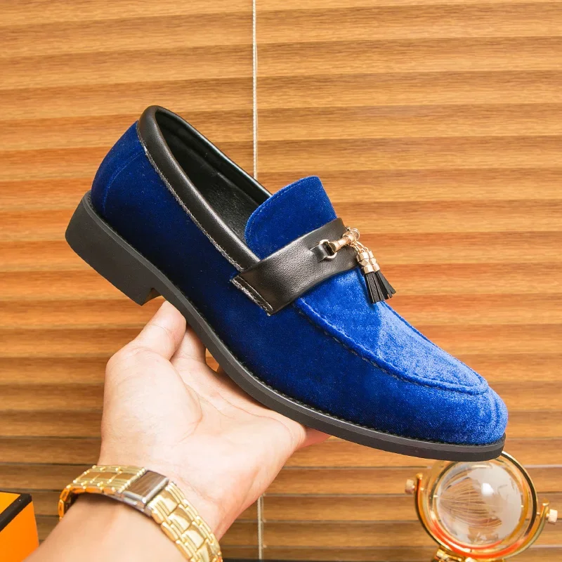 Men's Banquet Casual Leather Shoes Business Fashion Oxford Shoes Men Loafers Handmade Business Social Moccasin Suede Dress Shoes