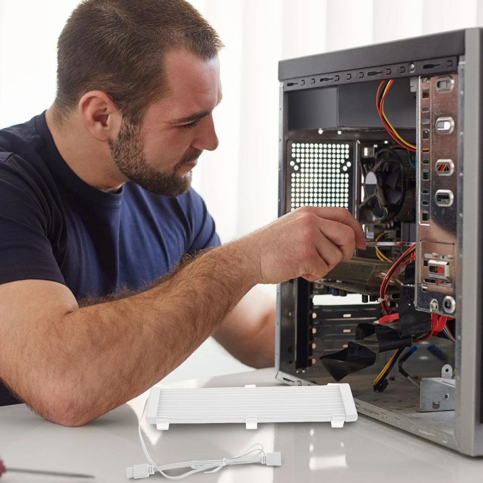 

Neon Light Strip PC Case Lighting Computer Accessories Motherboard Graphics Card LED Supplies Effect Power Cable