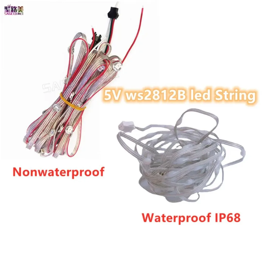

50 шт./лот 5 В ws2812b ws2811IC предварительно припаянная адресная светодиодная строка 5050 SMD полноцветный светодиодный пиксельный модуль световая панель