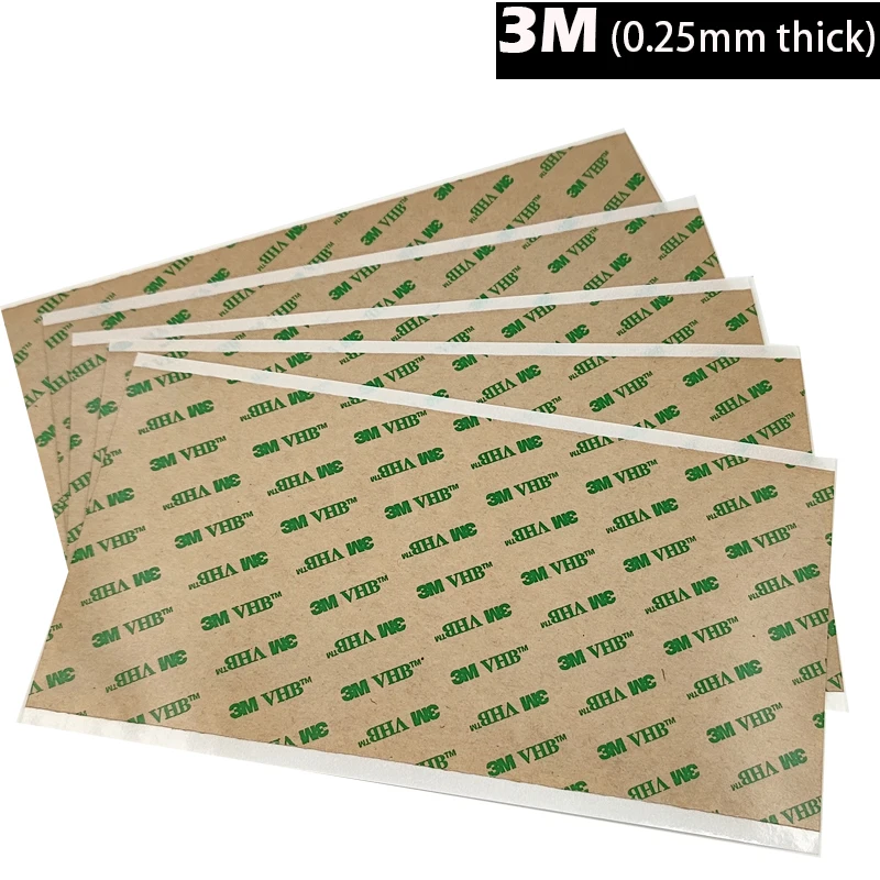 

5 sheets Strong 3M VHB Double Adhesive Transfer Sticker 0.25mm thick for Metal, Glass Acrylic, Stainless,Heat Resist 10cmx20cm