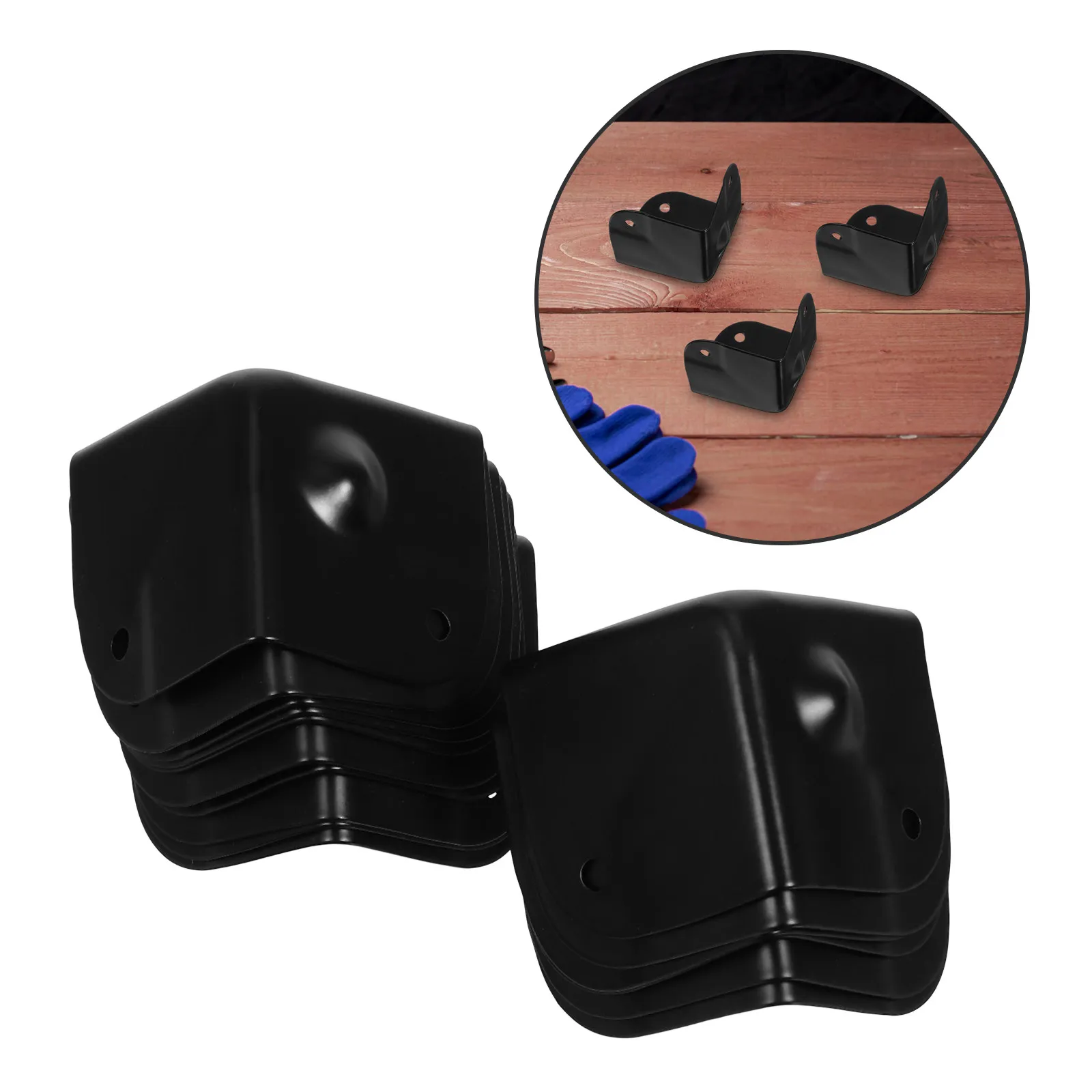 

16Pcs Black Metal Corner Brace Triangle Ball Protection 40Mm for Flight Case Speaker Cabinet Furniture Corner Guard