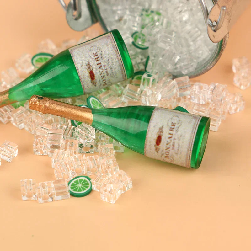 ชุดบาร์ถังน้ำแข็งเบียร์สำหรับบ้านตุ๊กตา 1/12 ของตกแต่งจิ๋ว ของเล่น อุปกรณ์เสริมบ้านตุ๊กตา ของเล่นตกแต่ง