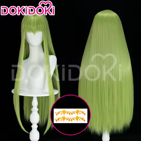 IN STOCK C Wig Anime Cosplay DokiDoki Women 80cm Green Long Hair Free Wig Cap Christmas C Cosplay Wig