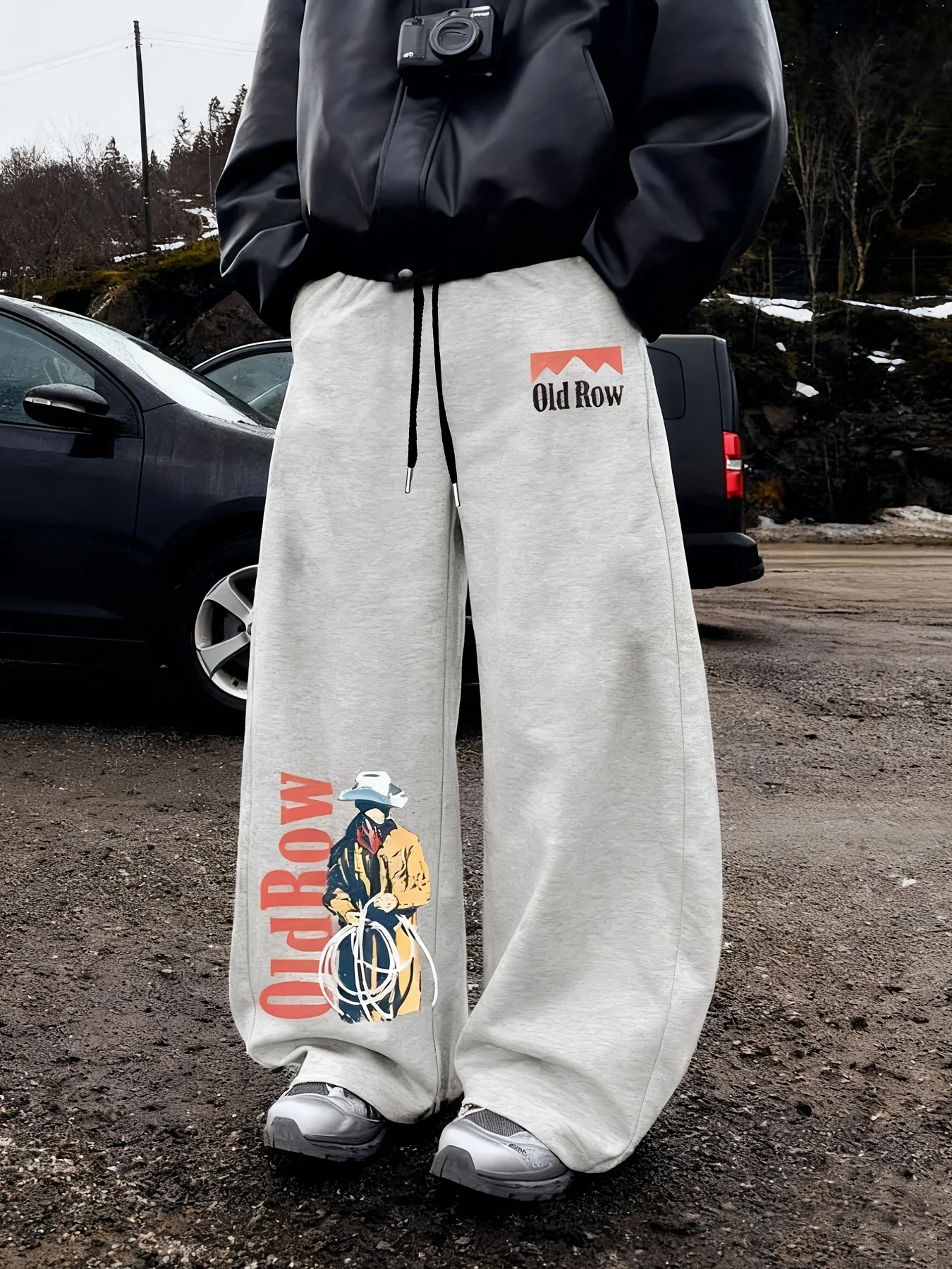 

Men's Versatile Solid Color Drawstring Loose Casual Sports Trousers, Spring and Autumn Men's Outdoor Home Casual Trousers