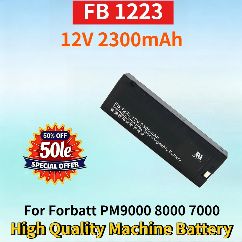 New FB 1223 12V 2300mAh Lead-acid Battery for Forbatt PM9000 8000 7000 MEC-1000 2000 ECG-6851K Electrocardiogram Machine Battery