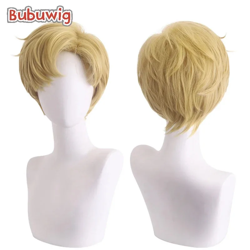 CyBubuwig 합성 머리 하루카 텐오우 세일러 천왕성 코스프레 가발 여성 짧은 스트레이트 28cm 금발 파티 가발 내열성