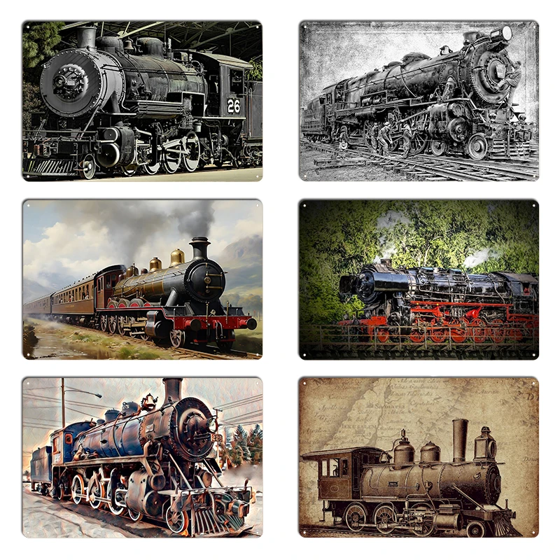 قاطرة بخارية عتيقة، قاطرة فحم قديمة، رقم. 3863 بوصة لإصلاح لوحات الحانة المعدنية لتصميم ملصق تسجيل القصدير المخصص