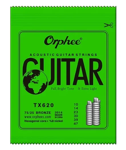 Orphee Akoestische Gitaarsnaren Folk Gitaarsnaren Koolstofstaal Zeshoekige Legering Geschikt voor Beginnende Gitaaraccessoires
