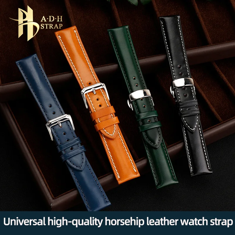 

Universal High-quality Horsehip Leather Strap Adapt For Omega Seamaster Longines Hamilton Men's Watch Accessories Band 20mm 22mm