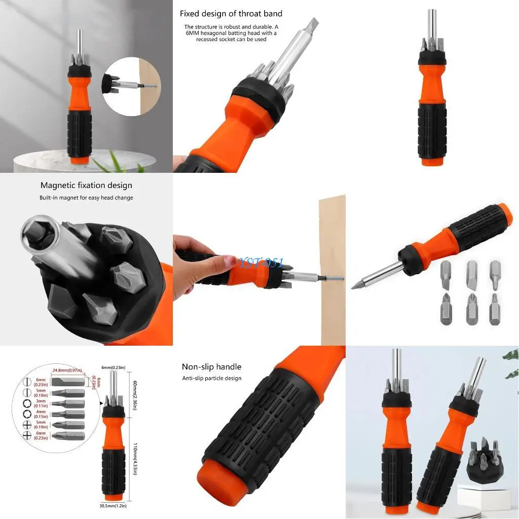 

E15A 6mm 6Piece Screwdriver Bits Set Compact and Efficient for Professionals
