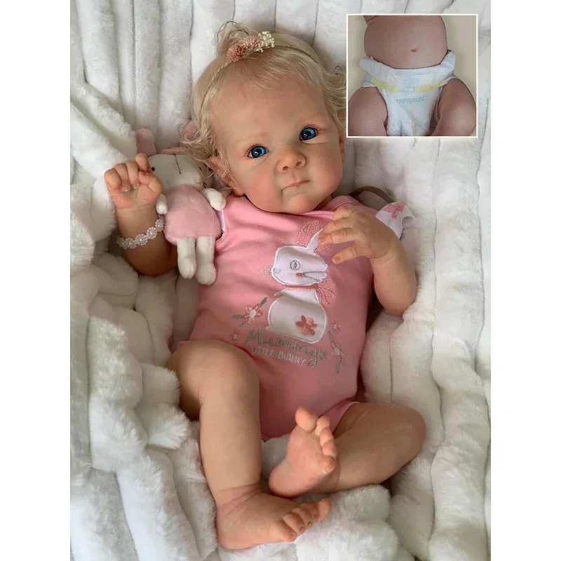 Bébé Nouveau-Né Peint à la Main, Peau 3D avec Veines Visibles, Silicone, Beurre, Taille, 19 '', 138