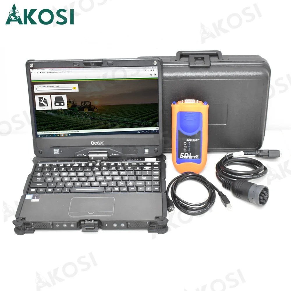 V5.3 EDL V2 For John Deere JD Service Advisor Electronic Data Link Truck Diagnostic Tool+Getac V100 laptop