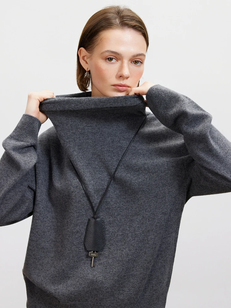 

Ele Романтический вязаный шерстяной свитер Long Sve All Wool Lazy Sle Универсальный свитер Свободный крой онлайн Excl...