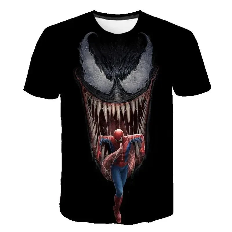 MINISO New Kids Short Sleeve Tshirt Summer Venom Children Casual 3d Print T Shirt Funny Boy Kids Miniso Tee Harajoku Tops