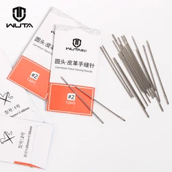 WUTA 24 Pcs Large Eye Blunt Stitching Needle Harness Round-pointed Needle Leather Hand Sewing Blunt Leathercraft Sewing Needle