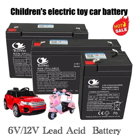 Hot 6V 12V Rechargeable Battery For Children's Electric Vehicles Toy Cars Motorcycles Baby Strollers Battery 5Ah 7Ah 8Ah 12Ah