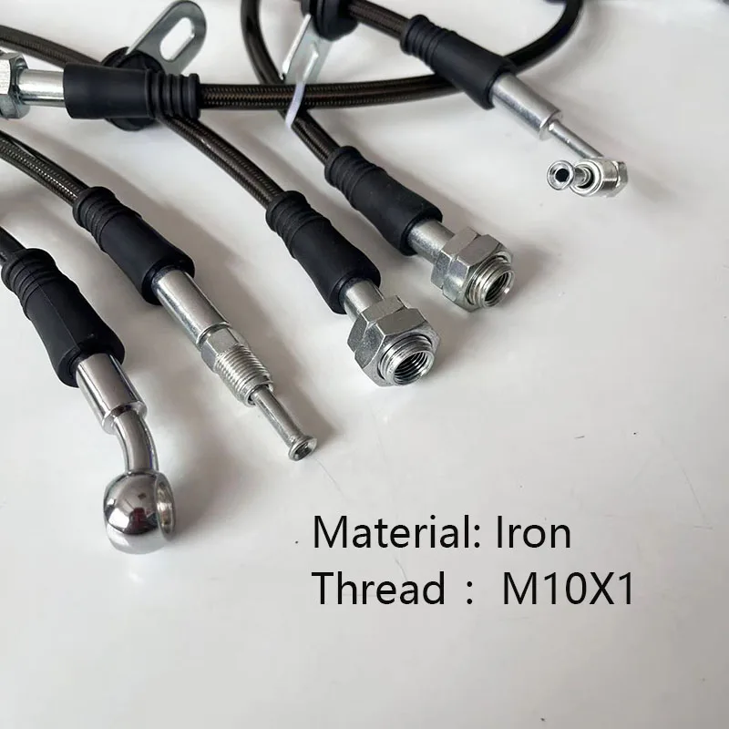 Automotive Aeronautical Hydraulic Front Rear Brake Hose AN3 PTFE Car Stainless Steel Braided Brake Clutch Pipe Line N10X1 Female view 2
